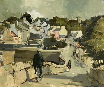 Cecil Maguire, Cycling Home Before the Rain, Roundstone (1968) at Morgan O'Driscoll Art Auctions