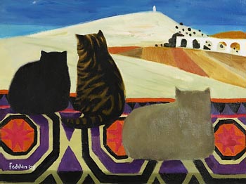 Mary Fedden, Cats (2003) at Morgan O'Driscoll Art Auctions