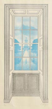 Robert Ballagh, View from the Rubrics, Trinity College (1983) at Morgan O'Driscoll Art Auctions