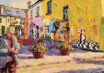 James S. Brohan, Market Square, Kinsale at Morgan O'Driscoll Art Auctions