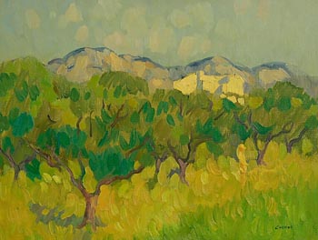 Desmond Carrick, Farmer Among Olive Trees at Morgan O'Driscoll Art Auctions