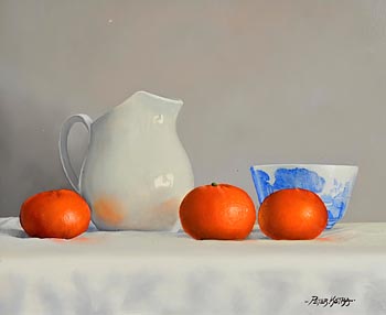 Peter Kotka, Jug, Bowl and Clementines at Morgan O'Driscoll Art Auctions