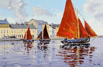 Ivan Sutton, Galway Hookers, The Claddagh, Galway at Morgan O'Driscoll Art Auctions