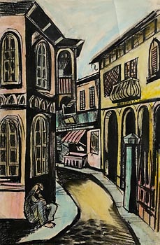 Arthur Armstrong, Seated Figure on a Spanish Street at Morgan O'Driscoll Art Auctions