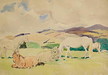 Charles J. McAuley, Horses Grazing at Morgan O'Driscoll Art Auctions