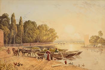 George Barret, Walton Bridge on the Thames at Morgan O'Driscoll Art Auctions