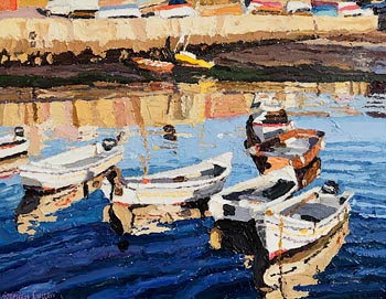 Stephen Cullen, Boats at Rest, Bulloch Harbour at Morgan O'Driscoll Art Auctions