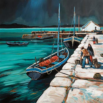 J.P. Rooney, Roundstone Fisherfolk at Morgan O'Driscoll Art Auctions