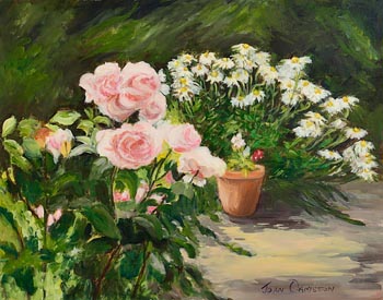 Joan Ormiston, Pink Roses at Morgan O'Driscoll Art Auctions