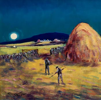William Cunningham, Harvesting Under Moonlight at Morgan O'Driscoll Art Auctions