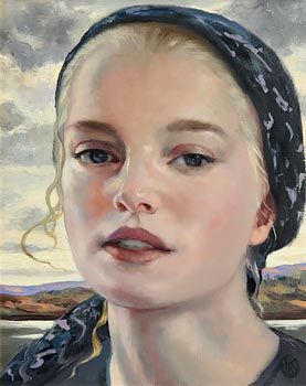 Ken Hamilton, The Girl in a Blue Scarf at Morgan O'Driscoll Art Auctions