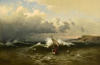 Henrich Ludwig Frische, Sailing in Rough Seas at Morgan O'Driscoll Art Auctions