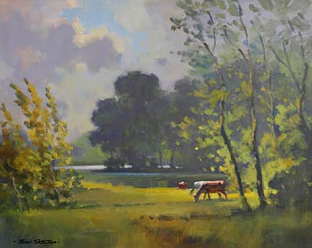 John Skelton, Cattle By the River Barrow, Co. Carlow at Morgan O'Driscoll Art Auctions