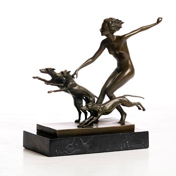20th Century Continental School, Figure and Hounds at Morgan O'Driscoll Art Auctions
