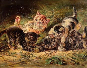 19th Century Continental School, Kittens Playing at Morgan O'Driscoll Art Auctions