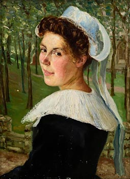 Henry D'Estienne, Jeune Femme de Pont-Aven at Morgan O'Driscoll Art Auctions