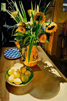 Patrick Palmer, Sunflowers and Lemons (2008) at Morgan O'Driscoll Art Auctions