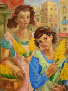 Antoni Costa, Girls with Flowers at Morgan O'Driscoll Art Auctions