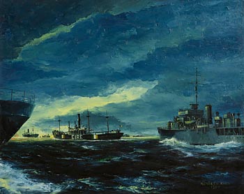 Kenneth King, SS City of Waterford in Convoy World War II (1982) at Morgan O'Driscoll Art Auctions