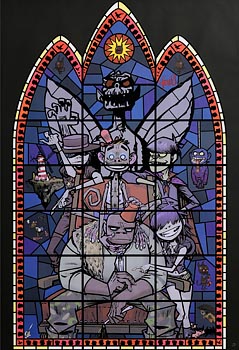 Jamie Hewlett, Gorillaz - Large Stained Glass Window (2006) at Morgan O'Driscoll Art Auctions
