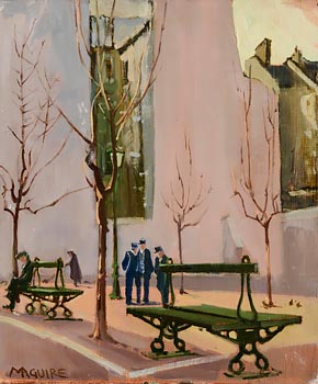 Cecil Maguire, Rendezvous Gendarmes, Paris at Morgan O'Driscoll Art Auctions