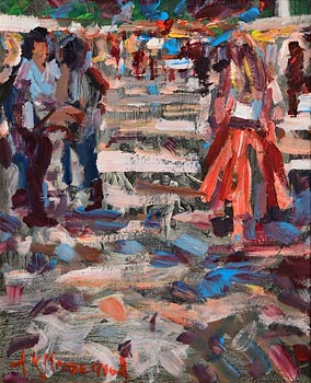 Arthur K. Maderson, Market Day, Gange, France at Morgan O'Driscoll Art Auctions