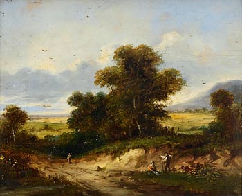 Attributed to George Cole, Figures in a Rural Landscape at Morgan O'Driscoll Art Auctions