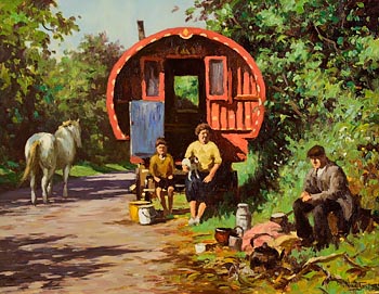 Donal McNaughton, Gypsy Camp at Morgan O'Driscoll Art Auctions