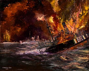 Kenneth King, The Sinking of the Clonlara in Convoy World War II (1981) at Morgan O'Driscoll Art Auctions