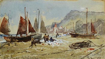 Edwin Hayes, Harbour at Hastings at Morgan O'Driscoll Art Auctions