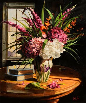 Mat Grogan, Hydrangeas and Wild Flowers at Morgan O'Driscoll Art Auctions