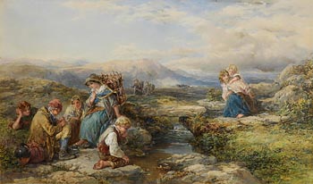 Francis William Topham, The Faggot Gathers (1860) at Morgan O'Driscoll Art Auctions