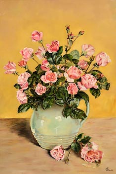 Margaret Clarke, Still Life - Jug of Roses at Morgan O'Driscoll Art Auctions