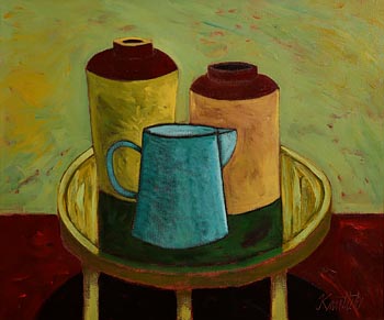 Graham Knuttel (1954-2023), Still Life - Jars and Jug at Morgan O'Driscoll Art Auctions
