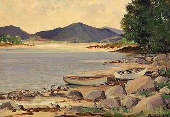 Rowland Hill, Fishing Boats, Donegal at Morgan O'Driscoll Art Auctions