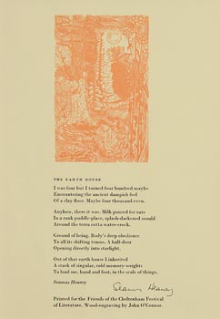 Seamus Heaney, The Earth House (Wood engraving by Hellmuth Weissenborn) at Morgan O'Driscoll Art Auctions