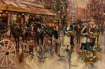 Gordon King, Flower Sellers at Morgan O'Driscoll Art Auctions