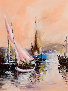 Niall Campion, Boats at Kinsale, Co. Cork (2022) at Morgan O'Driscoll Art Auctions