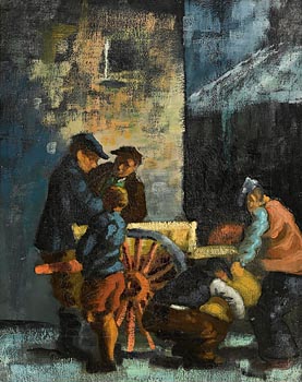 Attributed to Lilian Lucy Davidson, Market Day, The Claddagh at Morgan O'Driscoll Art Auctions