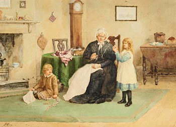 Samuel McCloy, Play Time, Grandma's Parlour at Morgan O'Driscoll Art Auctions