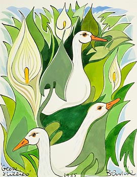 Pauline Bewick RHA (1935-2022), Geese and Lilies (1985) at Morgan O'Driscoll Art Auctions