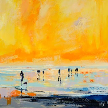 Paula McKinney, Summer Evening Beach Stroll at Morgan O'Driscoll Art Auctions