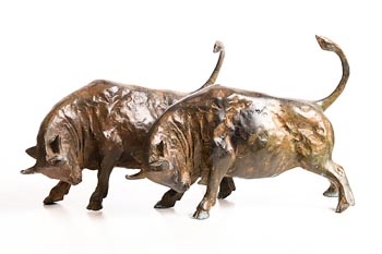 Pierre Chenet, Raging Bulls at Morgan O'Driscoll Art Auctions