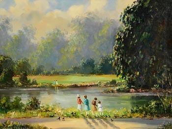Norman J. McCaig, Children on the River at Morgan O'Driscoll Art Auctions