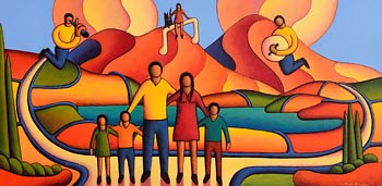 Alan Kenny, Family in Dreamscape at Morgan O'Driscoll Art Auctions