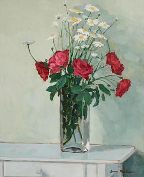 James McKeown, White Table with Flowers (1998) at Morgan O'Driscoll Art Auctions