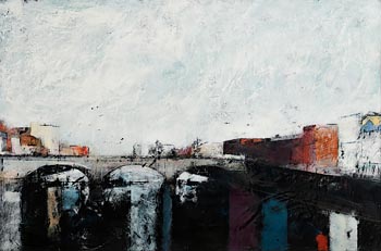 Michael Hales, Dark Waters, The Lonely Bridge (2022) at Morgan O'Driscoll Art Auctions