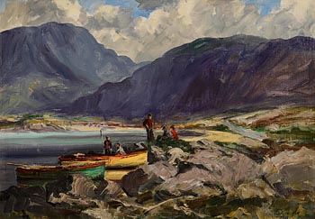 Rowland Hill, Landing the Catch, Killary (1942) at Morgan O'Driscoll Art Auctions