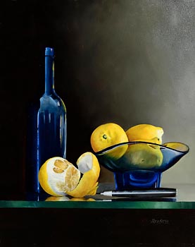 Peter Kotka, Lemons with Blue Studio Glass at Morgan O'Driscoll Art Auctions