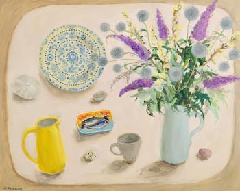 G.L. Gathercole, Queen's Plate and Manon's Flowers (2020) at Morgan O'Driscoll Art Auctions